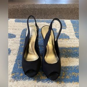Size 5 Kelly & Katie Open-toe Black Heels